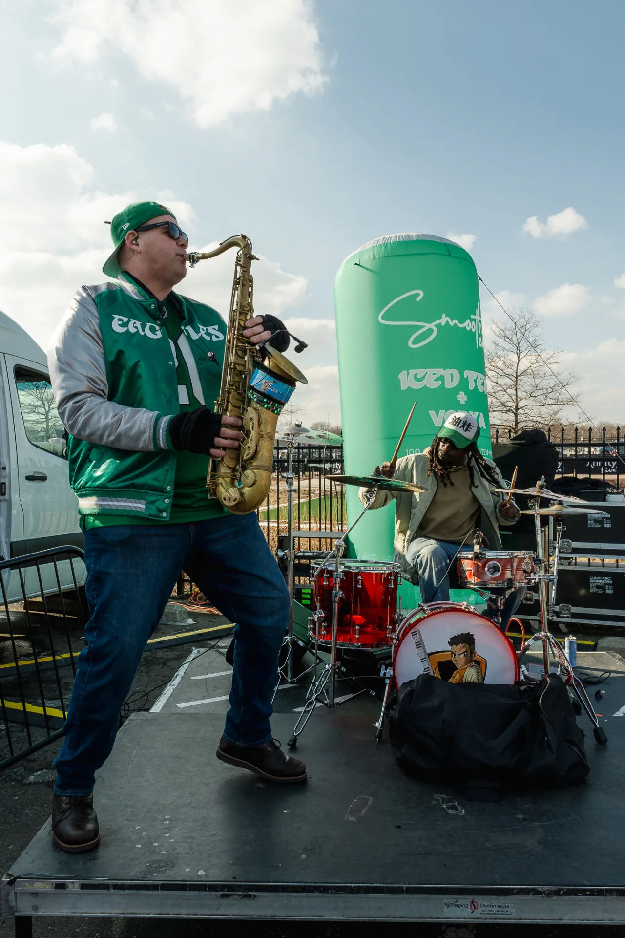 Man Using Saxophone