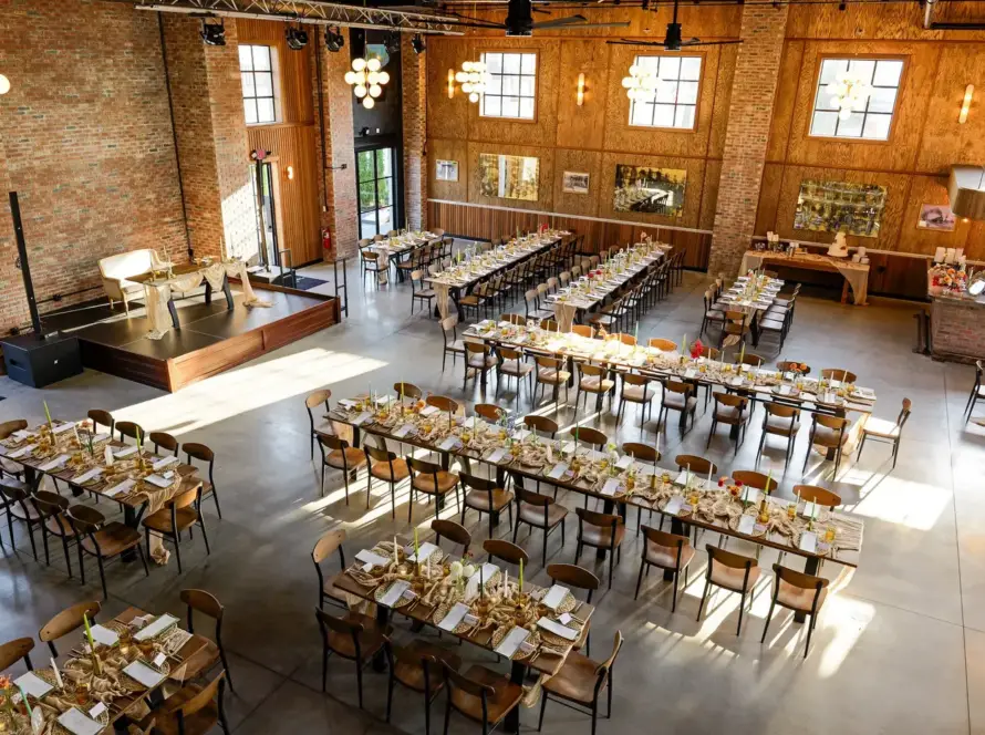 The Station House at MudHen Brewery in Wildwood, NJ set for a wedding reception